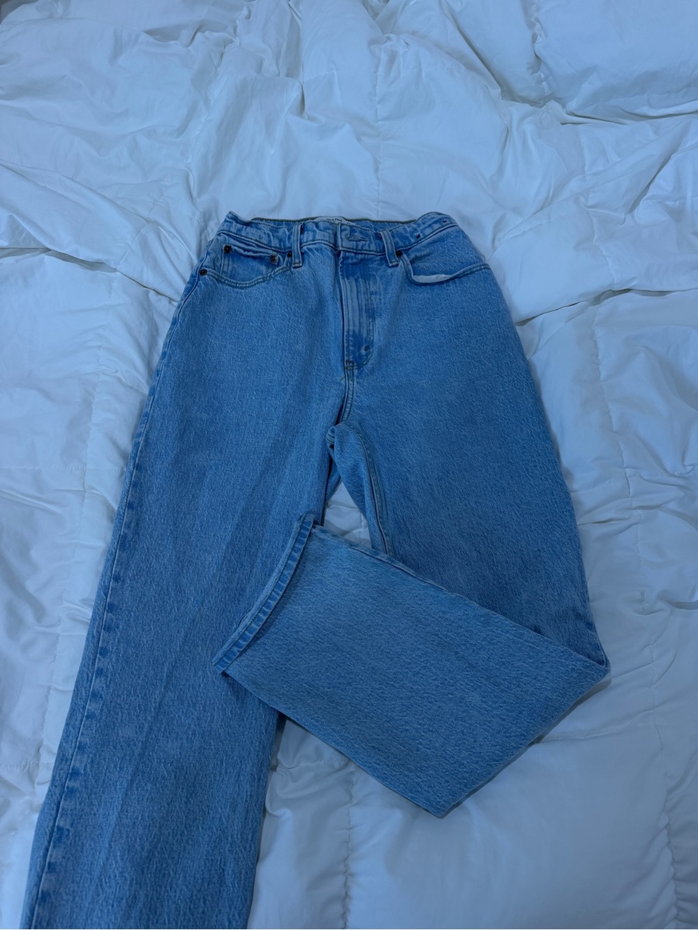 Abercrombie & Fitch Light Blue High-Rise Straight Jeans